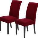Joccun Chair Covers for Dining Room Set of 2,Dining Chair Slipcovers Stretch Dining Room Chair Covers Seat Protector,Washable Parsons Chair Cover for Home,Banquet(Red Dahlia,2 Pack)