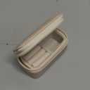 Mini Travel Jewelry Organizers Box for women with PU Leather Portable Small Jewelry Case with Compartments for Necklace Rings Earrings, Luxury Giftable Boxes (Pearl White, Mini)