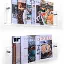 2 Pack 24 Inch Clear Acrylic Magazine Holder, Floating Brochure Display, Invisible Record Holder Magazine Rack, Hanging Bookshelf Literature for Waiting Room, Office, Home