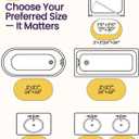 DEXI Oval Bath Mats for Bathroom, 24x43 Absorbent Bath Mat, Washable Microfiber Bathroom Rug with Non Slip Backing for Shower Floor, Beige