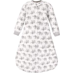 Hudson Baby Unisex Baby Premium Quilted Long Sleeve Sleeping Bag and Wearable Blanket (12-18 Months, Gray Elephant)
