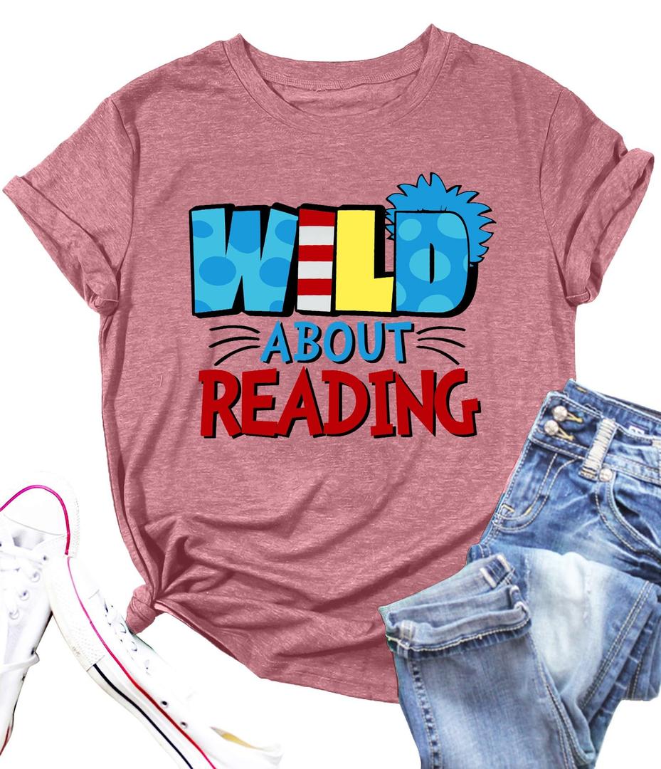 Reading Rainbow Tshirt Women Book Lover Shirts Take a Look It's in a Book Tshirt Reading Teacher Shirt (S)
