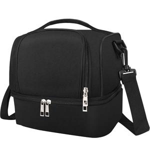 Ymoilaky Lunch Box Lunch Bag for Women Men Reusable Insulated Lunch Bag Women Lunch Cooler Tote Bags with Adjustable Shoulder Strap for Office Work Picnic Travel, Black