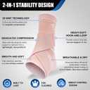 ABIRAM Ankle Brace for Men & Women - Adjustable Compression Sleeve with Wrap, Ion-Matrix Support for Sprained Ankle, Plantar Fasciitis, Achilles Tendonitis Relief - Breathable Gear for Running, Sports, Size: L