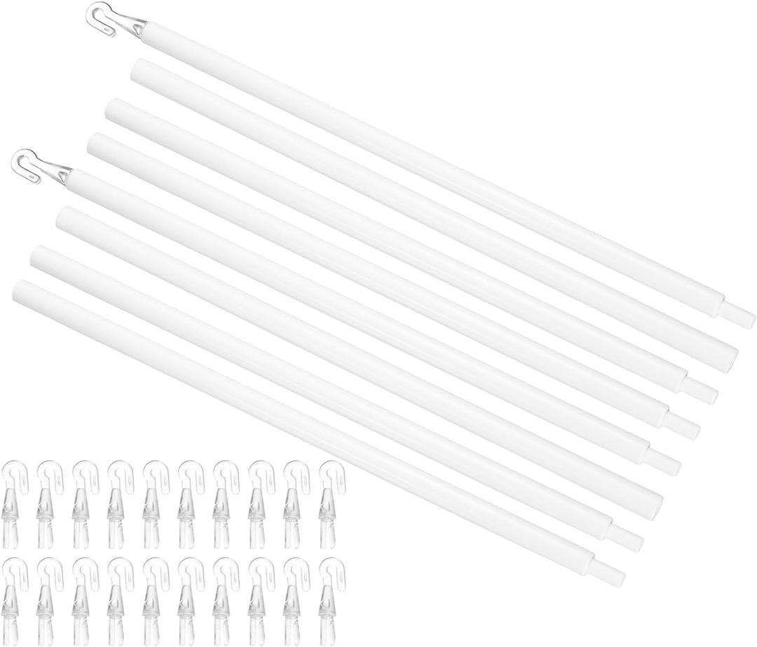 uxcell 2Pcs 46" Blinds Wand Replacement, Combinable Blinds Tilt Wand with Hook, Vertical Blind Rod Stick for Window Curtain Opener Accessory, White