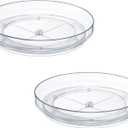 2 Pack 9 Inch Clear Acrylic Lazy Susan, Non-Skid Turntable Organizer for Cabinet, Kitchen, Pantry Organization Storage, Refrigerator, Vanity Makeup, Bathroom Countertop Organizing, Rotating Spice Rack