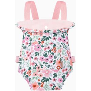 GAGAKU Baby Doll Carrier for Toddlers Doll Carrier for Little Girls Toy Baby Carrier for Kids Reborn Baby Doll Accessories - Pink (Leaf)