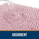 OLANLY Bathroom Rugs 36x24, Extra Soft Absorbent Chenille Bath Rugs, Rubber Backing Quick Dry, Machine Washable Bath Mats for Bathroom Floor, Tub and Shower, Home Decor Accessories, Dusty Rose