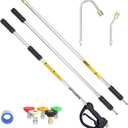 Pressure Washer Extension Wand 9 Ft, Gutter Cleaner Attachment | 1/4" Quick Connect, Pressure Washing Accessories for High-Reach Cleaning, for Gas and Electric Power Washers, 4000 PSI