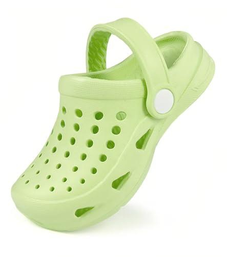 Kids Garden Clogs Slip on Water Shoes Children Sandals for Indoor Outdoor Green(Toddler/Little Kids/Big Kids), Size J1