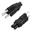 GINTOOYUN 2Pack NEMA 5-15P to IEC320 C5 Adapter, 3 Prong AC Laptop Power Mickey Mouse Plug IEC 60320 C5 Converter, 15A 125V