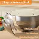 Mixing Bowls with Lids Set, 6 PCS Stainless Steel Mixing Bowls with 3 Grater Attachments, Kitchen Food Storage Organizers Nesting Mixing Bowl, Large Size 4.5, 3.5, 2.1, 1.5, 1.1, 0.7QT