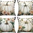 Fall Decorations for Home, Fall Pillow Covers 18x18 Set of 4, Autumn Thanksgiving Decorations and Supplies for Home Sofa Couch Decor