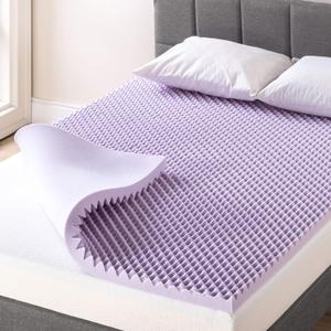 Best Price Mattress 2 Inch Egg Crate Memory Foam Mattress Topper with Soothing Lavender Infusion, CertiPUR-US Certified, Dorm Essentials, Queen