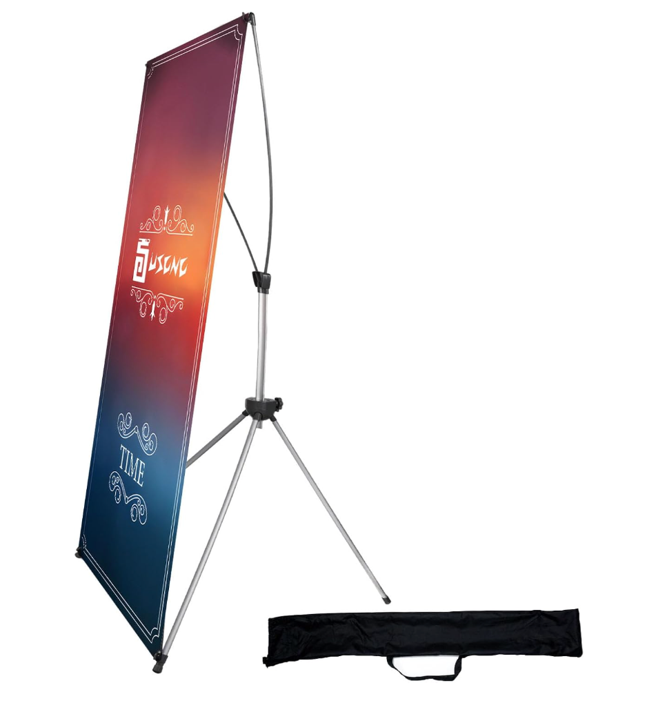 USCNC X Banner Stand Adjustable Fit Banner 23 x 63 to 32 x 78 Inch(STAND ONLY), Portable Travel Bag,Bigger,MoreAdaptableAdvertising,Stores, Tradeshow,Restaurant,Event,Birthday& Party (1 Pack)