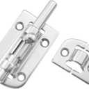 2 x CHENJIN 316 Stainless Steel Door Window Pin Buckle with 6 Screws 3.7 Inch Pull Out Latch Marine Door Pin Buckle Slide Latch for Bathroom Kitchen Door Bedroom Balcony Storage Room