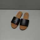 Soda “Board” ~ Women Open Round Toe Single Band Slide Sandal, 8.5, Black