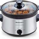 Elite Gourmet MST-275XS Electric Oval Slow Cooker, Adjustable Temp, Entrees, Sauces, Stews & Dips, Dishwasher Safe Glass Lid & Crock (2 Quart, Stainless Steel)