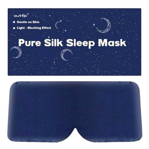 100% Mulberry Silk Sleep Mask for Women & Men Beauty Sleep, Adjustable Blindfold Silk Eye Mask for Sleeping Side Sleepers, Soft Pressure-Free Design for Home, Travel, Office, Nap