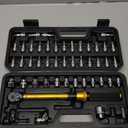 50Pcs Master Bike Torque Wrench Set, 1/4 Inch Drive, 10-230 IN.LB (1-26.0 Nm), Inch Pound Click Torque Wrench with Bit Sockets, 0.1 Nm Micro, 3/8 Adapter, Pro Bicycle Tool Kit for MTB