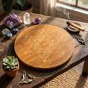 Metatron's Cube Crystal Grid 10" - Sacred Geometry Wall Decor for Balance & Protection, Premium Walnut Finished Bamboo Meditation Plate art work