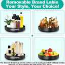 12 Black Metal Lazy Susan for Table Top & Cabinet | 360 Rotating Spice Rack, Kitchen Counter Organizer, Space-Saving Storage Turntable for Bathroom, Countertop (Large)