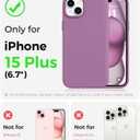 AOTESIER Shockproof for iPhone 15 Plus Case, [Food Grade Silicone] Phone Case [Military Drop Protection] with Soft Anti-Scratch Microfiber Lining, 6.7 inch, Lilac Purple