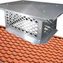 Chimney Cap, 13" x 17" Chimney Cover,Bottom Installation Method Adjustable to Fit Outside Existing Clay Flue Tile Dimensions 11" x 16" to 15.4" x 19.3", All Stainless Steel Structure