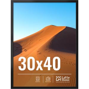 LaVie Home 30x40 Picture Frame for Wall Display, 30x40 Black Picture Frame with HD Plexiglass, 30 x 40 Diamond Painting Frame 1 Pack, Display Frame for Vertical or Horizontal, Classic Collection