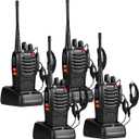 pxton Walkie Talkies Long Range for Adults with Earpieces,16 Channel Walky Talky Rechargeable Handheld Two Way Radios with Flashlight Li-ion Battery and Charger4 Pack