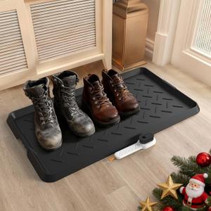 Heavy Duty Boot Trays Natural Rubber Shoe Mat Tray for Entryway with Shoes Brush Large Boot mat Tray Multi-Purpose for Indoor or Outdoor