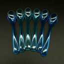 Egg Spoons / Children's Spoons Large Pack of 6 Plastic Transparent Blue