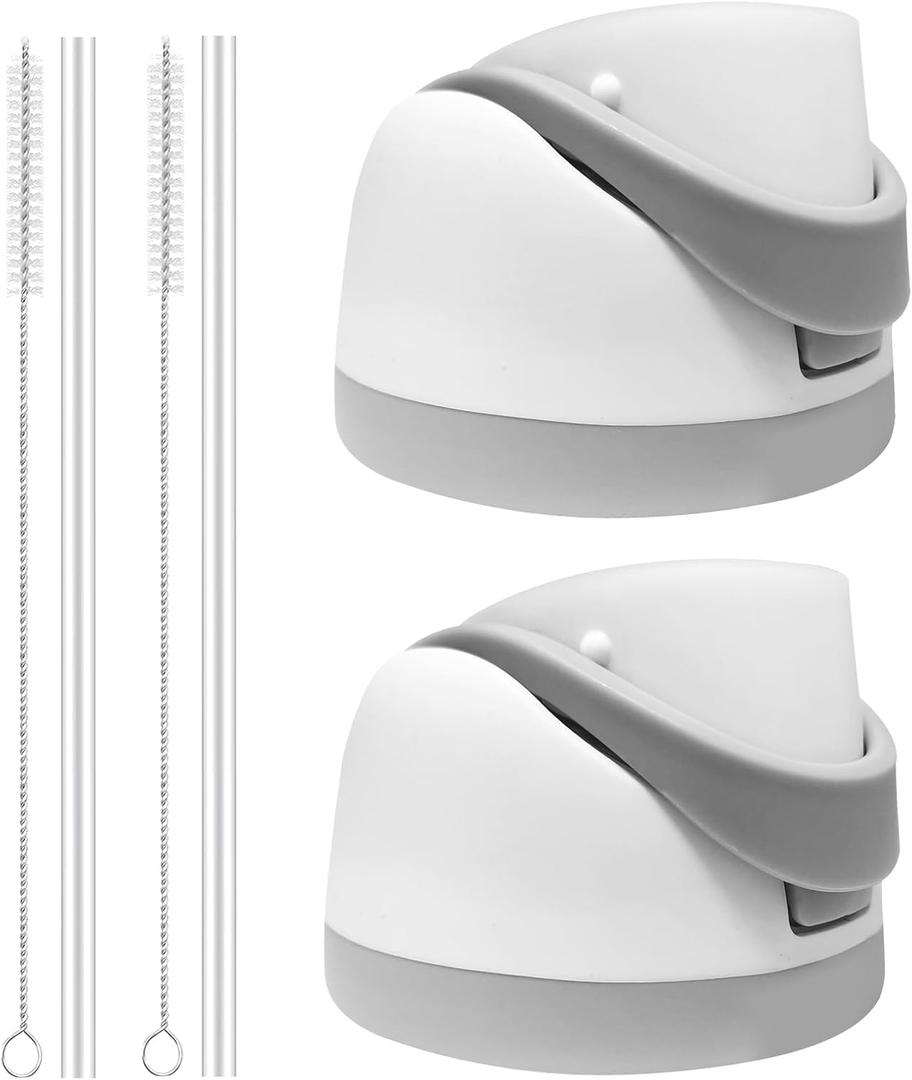 2 Pack Replacement Lid for Owala Freesip Water Bottle, Compatible with Owala Lid and Cap 16oz 24oz 32oz 40oz, Owala Cup with Straw Brush, Accessories Leak-Proof,BPA-FreeWhite