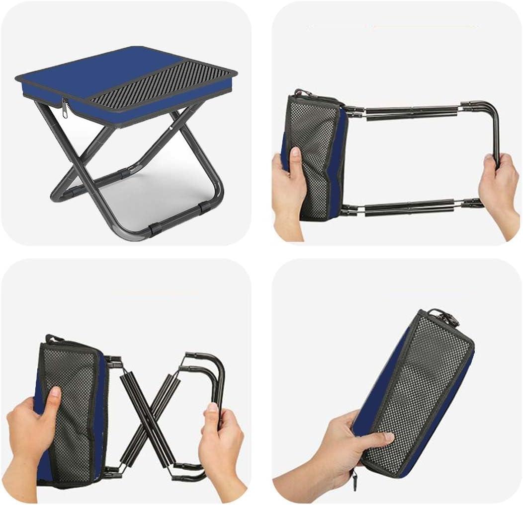 2-in-1 Collapsible Camping Stool & Sling Bag / 220LB Load Capacity Folding Portable Fishing Stool/Collapsible Stool for Camping, Hiking, Fishing, Gardening & Beach Outdoor Activities (Large, Blue)