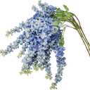 IBWell 3 Strands 40 inch Blue Fake Wisteria Hanging Flowers Wall Flowers Fake Blue Flowers Wisteria Flowers Blue Faux Flowers Artificial Wisteria for Flower Arrangements