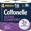 Cottonelle Ultra Comfort Soft Toilet Paper, 4 Mega Rolls = 16 Regular Rolls