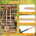 Docik 2 Pcs Shovel Handle Replacement 48" Length, 1-1/2" Diameter, Strong Hardwood Solid Ash Wood Straight Handle for Long Shovels Garden Tool