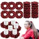 Suncalla 12 Pcs Camping Hair Scrunchies Buffalo Plaid Scrunchie Hair Ties with Thank You Cards Camping Bachelorette Party Favors for Women Birthday Bachelorette Glamping Outdoor Supplies