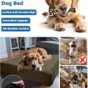 Sytopia Indestructible Dog Bed, 42" XL Chew Proof Dog Bed for Extra Large Dogs (90 lbs), Durable Waterproof Pet Bed, Chew Resistant Dog Crate Pad, Washable Cover, Indoor & Outdoor Use, Brown