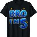 5th Birthday Boy Bro I'm 5 Years Old Party T-Shirt X