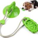 Dog Chew Toy for Aggressive Chewers, Indestructible TPR Rubber Chew Toy with Suction Cup, Puppy Teething Toys for Dental Health, Food Dispensing Interactivefor (Green)