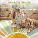 STARUIA Boho Machine Washable 6x9 Area Rugs for Living Room, Soft Non-Slip Large Sun Rainbow Nursery Kids Rug for Bedroom, Colorful Throw Rug Carpet for Classroom Office Dining Room(Monet,6'x9')