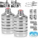 2 PCS Float Valve with 1/2", 3/4", 1" Adapters -304 Stainless Steel Water Float Valve Fully Automatic Water Level Control for Water Tanks, Aquariums, Livestock Troughs,Pools,Distillers & Ponds