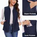 MAGCOMSEN Women's Fleece Vest with Zipper Pockets Zip Up Sleeveless Jackets Lightweight Soft Warm Polar Vest Outerwear (S)
