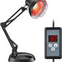 Infrared Light Heat Lamp, Near Red Light Therapy for Body Muscle Joint Pain Relieve 150W Bulb with Adjustable Stand, Timer