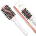 Round Blowout Hair Brush with Boar & Nylon Bristles, Vented Barrel Brush for Quick Drying & Volume, Hair Roller Brushes for Curly, Thick, Styling Brushes for Women & Girls (1.3")