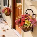 Artificial Flowers for Outdoor,12 Bundles Silk Fake Flowers,UV Resistant Realistic Plastic Faux Plants,No Fade Colorful Daisy for Porch,Patio,Garden,Window Box (4 Multicolor)
