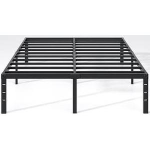 Metal Bed Frame,Twin Size Bed Frame with Storage Space,Heavy Duty Sturdy Mattress Foundation,Easy Assembly,No Box Spring Needed, Black,18 Inch,Twin 
