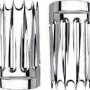 Motorcycle Upper Fork Boot Slider Covers Front Fork Boot Slider Covers Fit For Harley Touring Street Glide Road Glide Electra Glide Road King Trike 1980-2024 (Chrome-B)