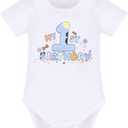 IMEKIS Baby Girl 1st Birthday Outfit Mouse Romper Sequin Shorts Headband Summer Cake Smash Photo Shoot (White)